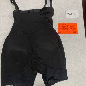 Black XL full body compression shapewear shorts  front zipper. SKU279#shapewear